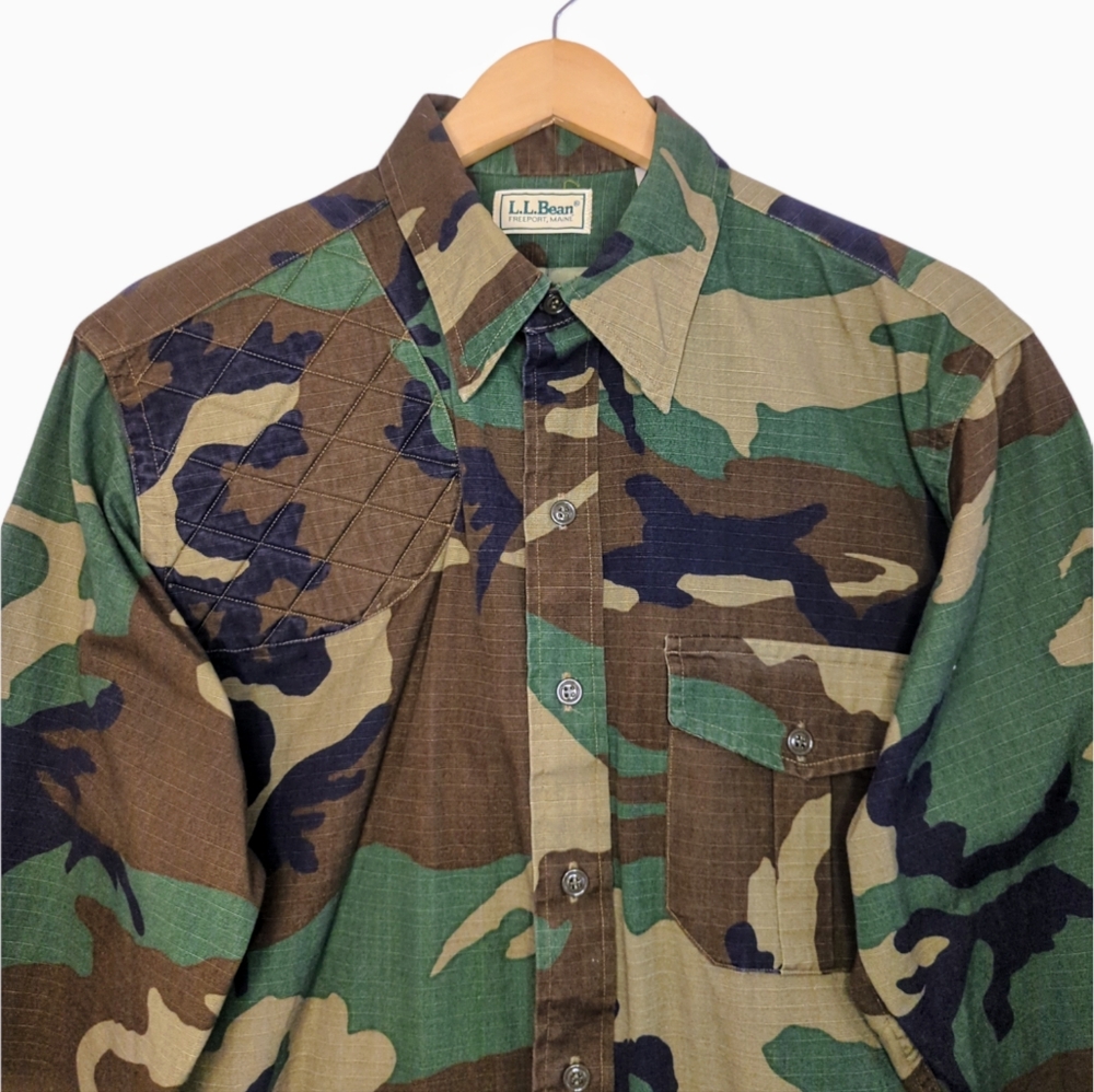 L.L. BEAN Men's Vintage Camoflauge Cotton Shooting Hunting Jacket Size Large